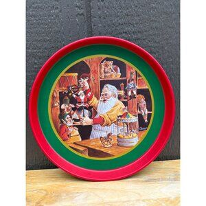 Vintage 1985 Willitts Designs Santa Workshop Metal Cookie Tray Christmas #5489